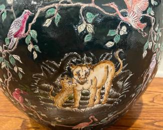 R81 - $75. Porcelain Fish Planter. Measures 15.5" x 12.75". 