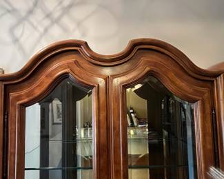 R111 - $400 EACH. Henredon Display Cabinets. Measures 40" wide x 18" deep x 83" tall. Glass shelves that are adjustable height. Excellent Condition!