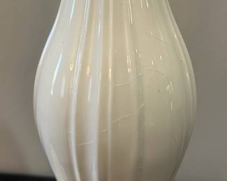 R54 - $45. Abigails Made in Italy PAIR of Candlesticks. Some crazing. Measures 14" tall. 