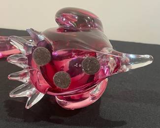 R51 - $150. Murano Glass Duck ( has chip on one toe). Measures 12" wide x 8" tall. 