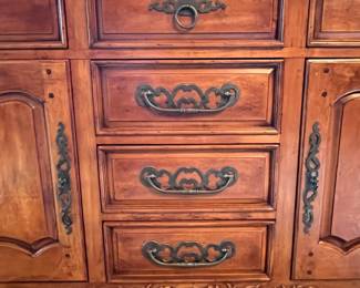 R110 - $350. Hickory White Buffet with added top. Measures 59" wide x 18" deep x 76" tall. Moves in 2 pieces. Bottom could be used as a buffet if you don't need/want the top part. 