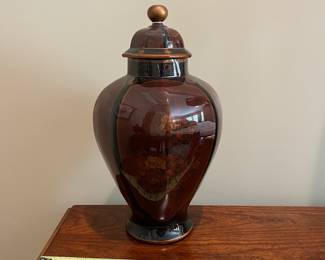 R97 - $20. Lidded Urn / Vase. Measures 16" tall. 