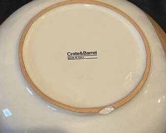 R74 - $20. Crate & Barrel - Made in Italy Pasta Bowls. There is some chipping on the rims. 