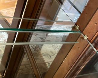 R111 - $400 EACH. Henredon Display Cabinets. Measures 40" wide x 18" deep x 83" tall. Glass shelves that are adjustable height. Excellent Condition!