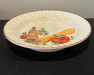 R21 - $20. Pasta Bowl. Made in Italy for M&T Distributors. Measures 13.5" across. 