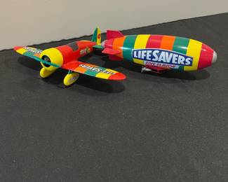 R86 - $30 PAIR. Liberty Classics Life Savers Candy Airplane & Blimp Diecast. 