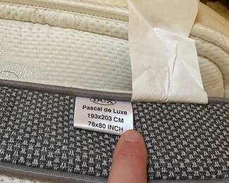 R15 - $550. Wesley Allen King Size Brass Bed. Measures 86" wide x 88" long x 56" tall. Mattress & Boxspring included if you want them!