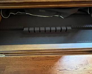 R2 - $950. Henredon Lighted Breakfront China Cabinet. Measures 70" wide x 20" deep x 92" tall. Moves in 2 pieces. 