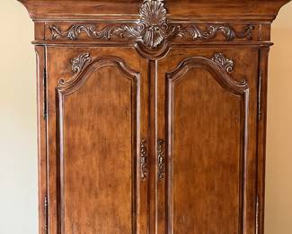 R113 - $550. Chateau Provence by Thomasville Armoire. Measures 49.5" wide x 23" deep x 84" tall. 