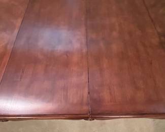 R1 - $1,450. Henredon Table with 6 Chairs. 2 Captains chairs / 4 regulars. Table Measures 76.5" x 44" x 30" tall.  2 leaves - Each leaf adds 20". Has table pads. 