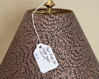 R101 - $250. PAIR of Frederick Cooper Brass Lamps. Measures 34.5" tall. 