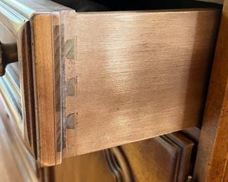 R2 - $950. Henredon Lighted Breakfront China Cabinet. Measures 70" wide x 20" deep x 92" tall. Moves in 2 pieces. 