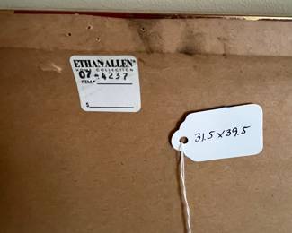 R107 - $95. Large Ethan Allen Wall Mirror. Measures 31.5" x 39.5". 