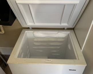 R38 - $50. Small Chest Freezer. Works great. Manufactured 2007. Measures 27" x 24" x 34" tall. 
