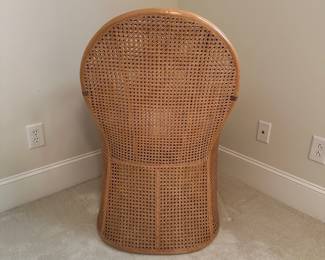 R11 - $150. Caned & Bamboo Side Chair from Lewittes Furniture with single cushion. Taylorsville, NC. Measures 24" x 24" x 38" tall.  Very good vintage condition - minor cushion wear!
