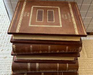 R94 - $475. Maitland Smith Book Side Table. Very good condition! Measures 16" x 18" x 19" tall. Top opens and Drawer slides out near the bottom. 