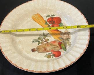 R21 - $20. Pasta Bowl. Made in Italy for M&T Distributors. Measures 13.5" across. 