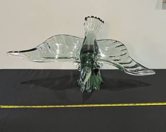 R55 - $475. Murano Glass Eagle Signed S. Signoretto '95. Some minor scratching mostly on the base. Measures 28" wingspan x 14" tall. 