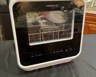 R119 - $125. Farberware Countertop Dishwasher. Model FDW05AS8WHA. A 6-place setting portable countertop dishwasher designed for small kitchens, apartments, dorms, RVs, and boats. 