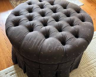 R95 - $40. Upholstered Tufted Ottoman. Measures 27" x 17" tall. 