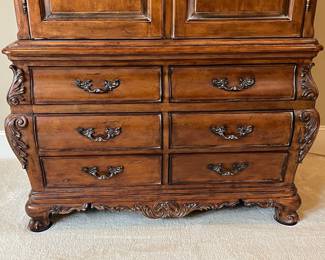 R113 - $550. Chateau Provence by Thomasville Armoire. Measures 49.5" wide x 23" deep x 84" tall. 