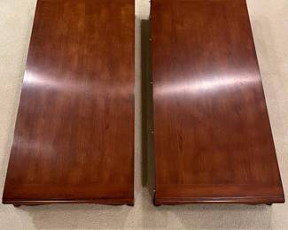 R1 - $1,450. Henredon Table with 6 Chairs. 2 Captains chairs / 4 regulars. Table Measures 76.5" x 44" x 30" tall.  2 leaves - Each leaf adds 20". Has table pads. 