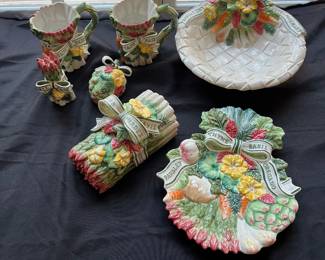 R88 - $60. Fitz & Floyd Herb Garden 8 Pc Set. 