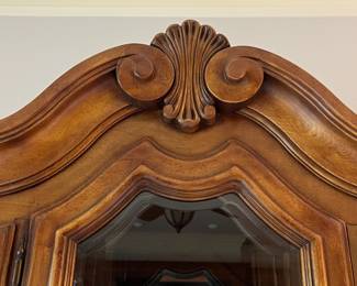 R2 - $950. Henredon Lighted Breakfront China Cabinet. Measures 70" wide x 20" deep x 92" tall. Moves in 2 pieces. 