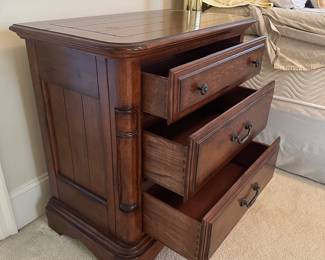 R6 - $150. PAIR of Large Nightstands. Measures 32" wide x 18" deep x 30.5" tall. 