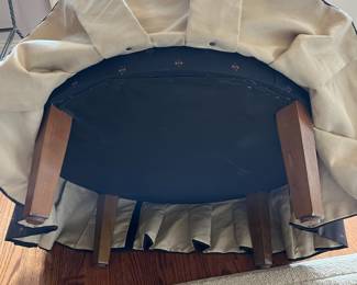 R95 - $40. Upholstered Tufted Ottoman. Measures 27" x 17" tall. 