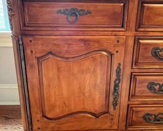 R110 - $350. Hickory White Buffet with added top. Measures 59" wide x 18" deep x 76" tall. Moves in 2 pieces. Bottom could be used as a buffet if you don't need/want the top part. 