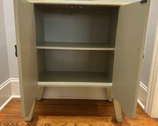 R5 - $60. Painted Storage Cabinet. Measures 26" x 15" x 23.5" tall. 
