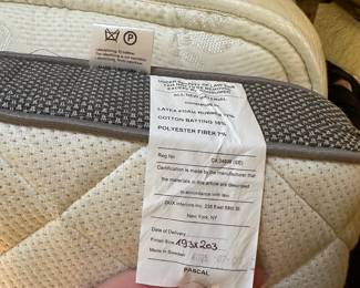 R15 - $550. Wesley Allen King Size Brass Bed. Measures 86" wide x 88" long x 56" tall. Mattress & Boxspring included if you want them!