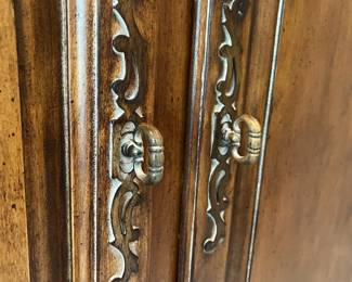 R113 - $550. Chateau Provence by Thomasville Armoire. Measures 49.5" wide x 23" deep x 84" tall. 