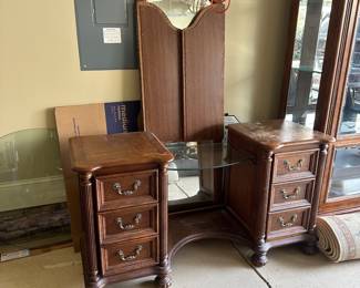 R41 - $40. Project Vanity with Mirror. Measures 56" wide x 19" deep x 30" tall. 