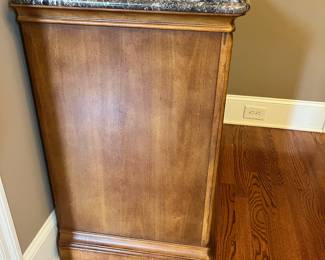 R112 - $750. Henredon Marble Top Server. Measures 44.5" x 20.5" x 35" tall. 3 drawers all slide easily - beautiful piece!