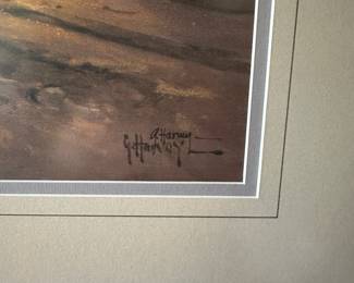 R16 - $175. "Childhood Memories" G. Harvey with COA. #431 / 1950. Framed it measures 36" x 32". 