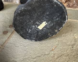 R118 - $25. Hen Feathers Resin Standing Bunny Sculpture. 