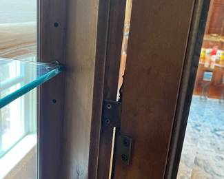 R2 - $950. Henredon Lighted Breakfront China Cabinet. Measures 70" wide x 20" deep x 92" tall. Moves in 2 pieces. 