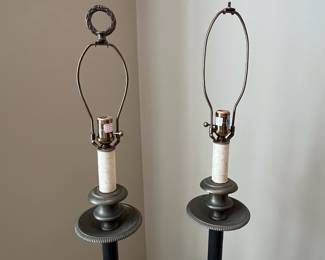 R105 - $50.  PAIR of Floor Lamps. Measures 59" tall. No shades. 