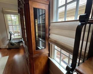 R2 - $950. Henredon Lighted Breakfront China Cabinet. Measures 70" wide x 20" deep x 92" tall. Moves in 2 pieces. 