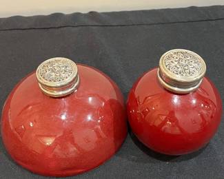 R130 - $40. Maitland Smith Set of Vanity Jars. 