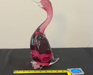 R52 - $250. Murano Glass Duck. Measures 5" wide x 13" tall. No issues noted. 
