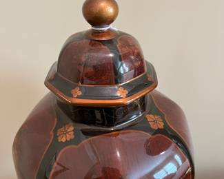 R97 - $20. Lidded Urn / Vase. Measures 16" tall. 