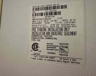 R38 - $50. Small Chest Freezer. Works great. Manufactured 2007. Measures 27" x 24" x 34" tall. 