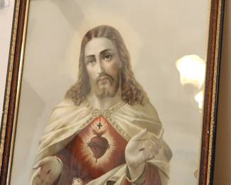 colored litho Jesus religious Catholic picture