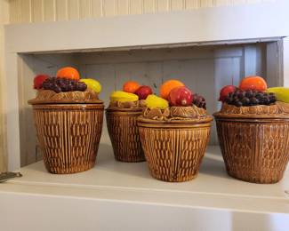 fruit canisters pottery