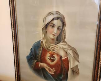 colored litho Mary religious Catholic picture