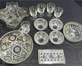 Lot 401: Cut glass crystal dinnerware and serving set