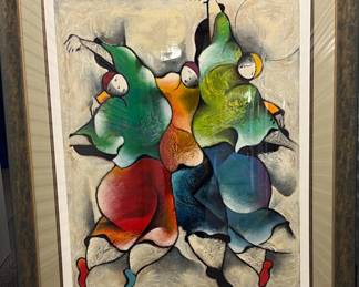 Lot 302: Framed limited edition serigraph 3 graces signed and numbered by David Schluss